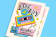 Cream Retro 90s Music Festival Flyer, a Flyer Template by graphicook (Thumbnail 2 of 3)