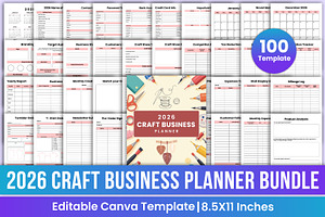 2026 Craft Business Planner Bundle, a Stationery Template by Mustafiz