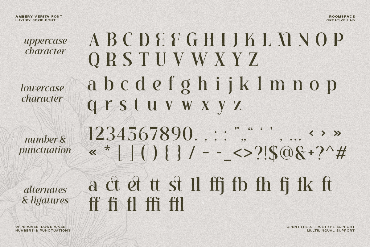 Ambery Verita – Elegant Modern Serif, a Serif Font by roomspace creative lab (Photo 10 of 10)