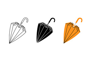 Compact folded umbrella icon in, an Object Illustration by GraphiShop