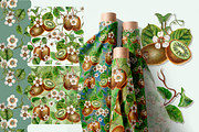 KIWI PATTERNS, botanical watercolor, a Decorative Illustration by EL_SUHOVA (Thumbnail 8 of 13)