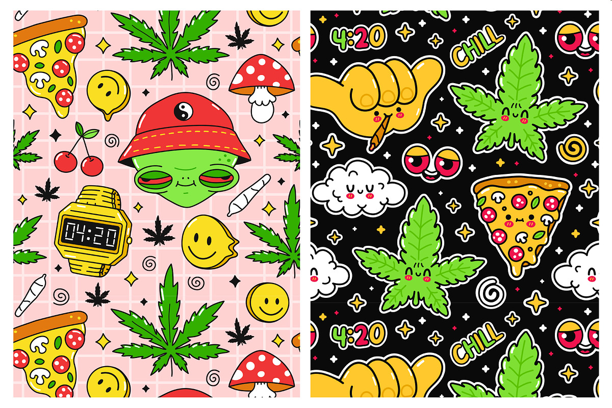 Marijuana pattern bundle, a Pattern Graphic by Slavko Kahovsky (Photo 2 of 7)