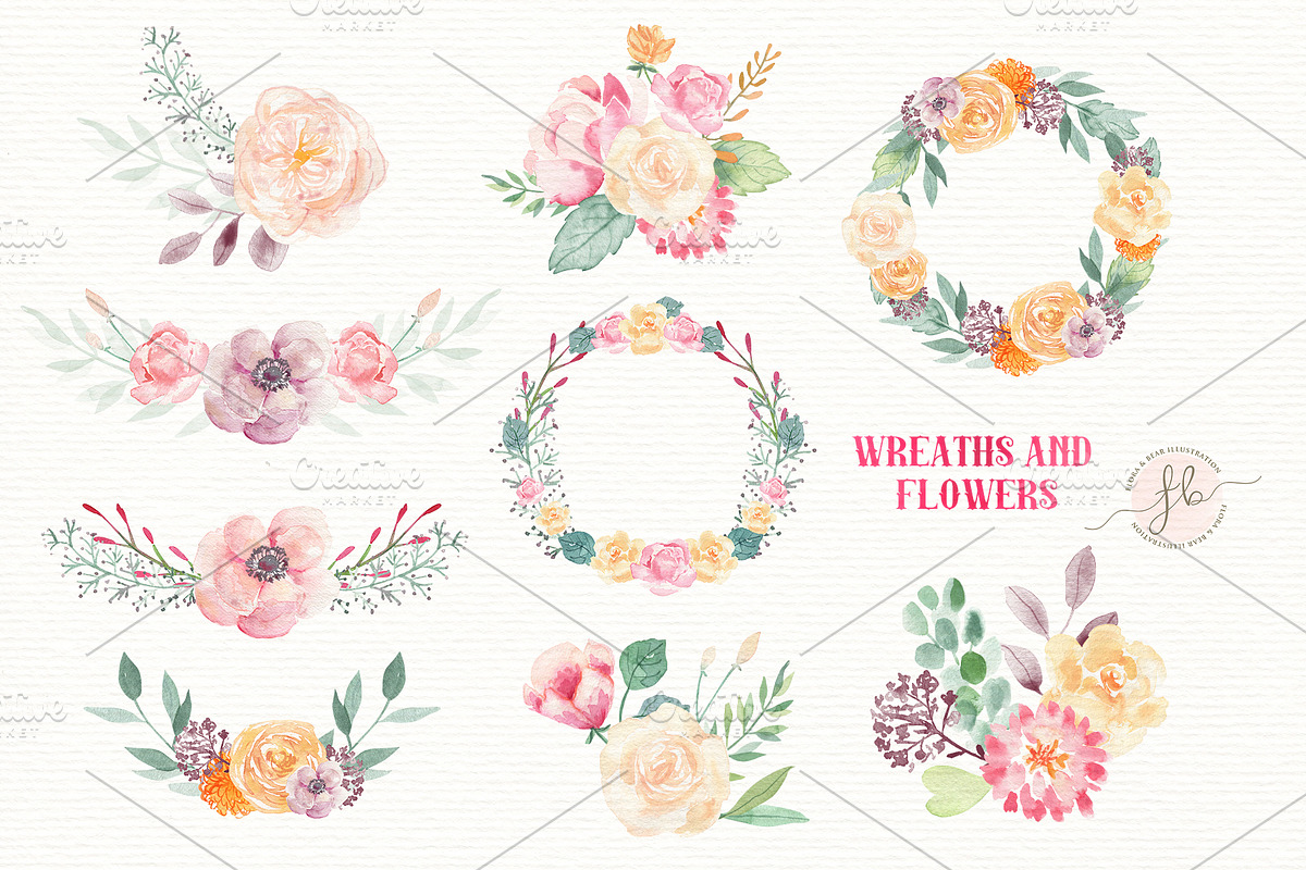 Unicorn Watercolor Set, an Illustration by Flora+Bear (Photo 3 of 7)