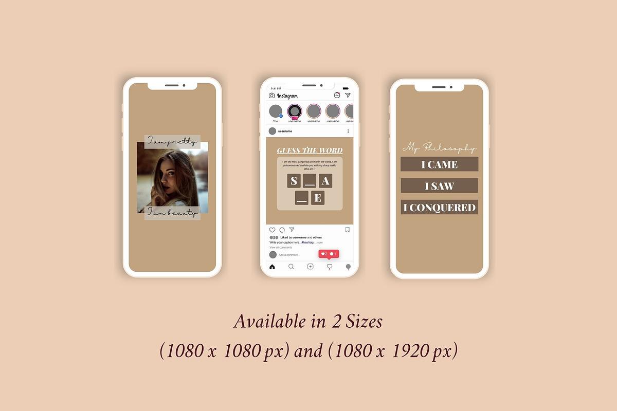 Light Brown Instagram Template Canva, a Social Media Template by bonadigitals (Photo 6 of 7)