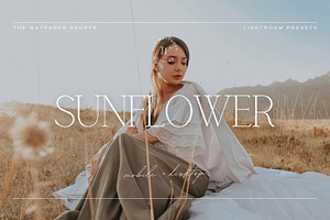 5 Sunflower Lightroom Presets, a Preset Add-On by TheWayfarerShoppe