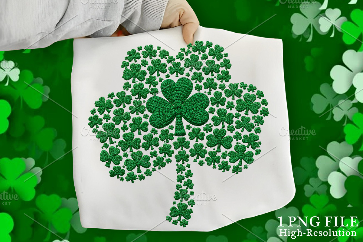 Crochet St. Patrick’s Day Clover PNG, an Illustration by Canvas Craft (Photo 1 of 4)