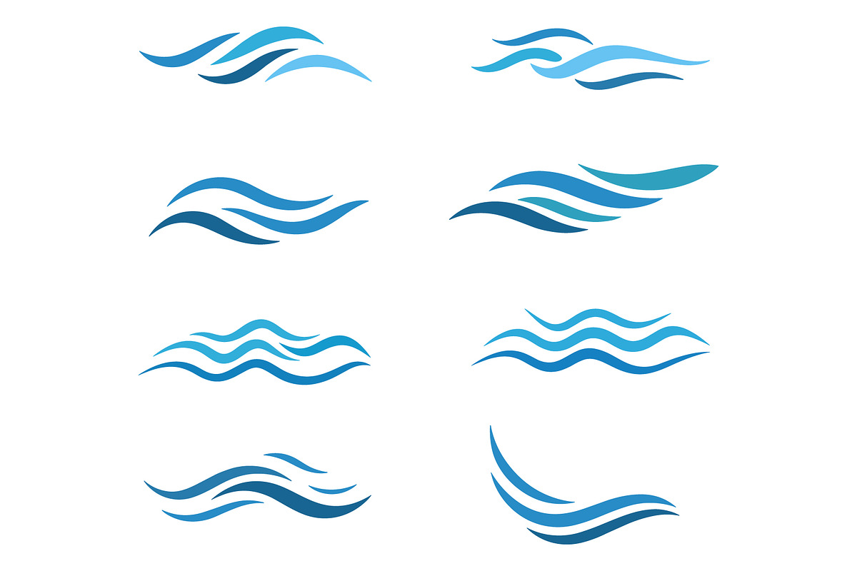 Water Wave Icons Set. Ocean vector, a Solid Icon by Master Design