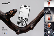 iPhone 17 Pro Scene Mockup, an iPhone Mockup by Renderteam (Thumbnail 1 of 8)