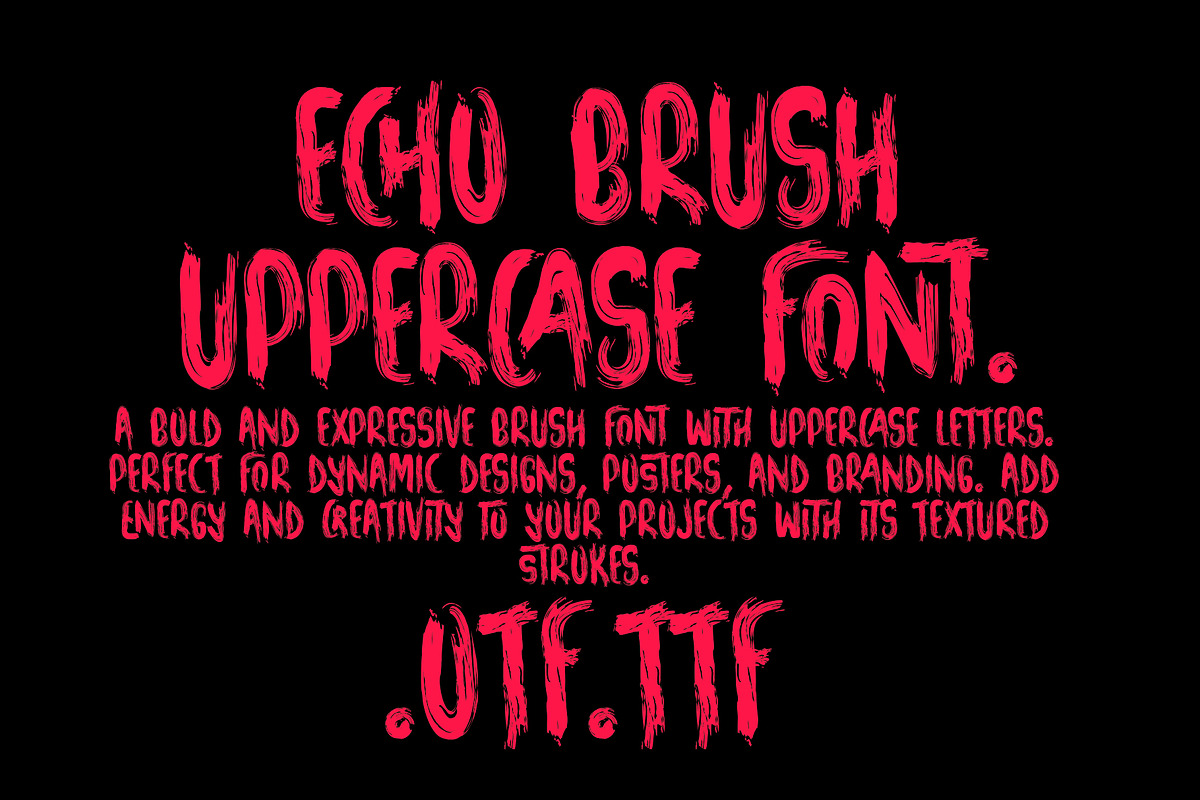 Echo Brush Upper Case Font, a Script Font by akropol (Photo 1 of 4)