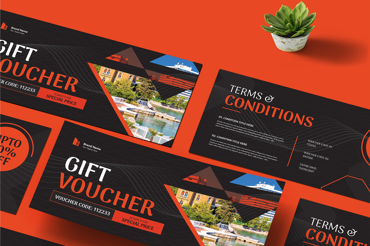 Modern Gift Voucher Template, a Stationery Template by ContestDesign (Photo 3 of 3)