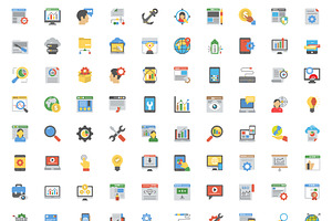 Flat SEO And Web Optimization Icons