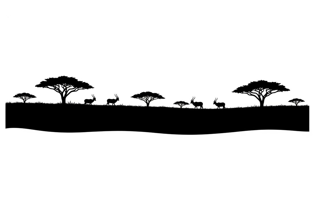 Abstract Savanna Scenery Silhouette, a Graphic by Designer_Momina (Photo 8 of 13)