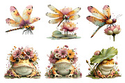 Summer Frog & Dragonfly Pond Clipart, a Seasonal Illustration by Designworld (Thumbnail 5 of 10)