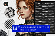 145 Lace & Mesh Procreate Brushes, a Brush Add-On by Selentaori Studio (Thumbnail 1 of 10)