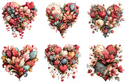 Whimsical Heart Valentine Clipart, an Illustration by CraftArtStudio (Thumbnail 4 of 6)