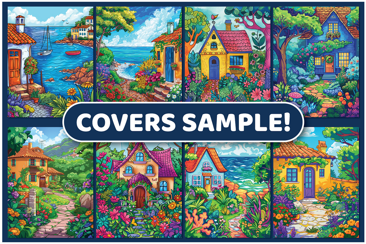 Ocean Cottage Garden Coloring Pages, a Seasonal Illustration by BrightMart (Photo 3 of 3)