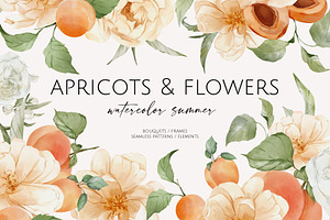 Apricots & Flowers Watercolor Summer