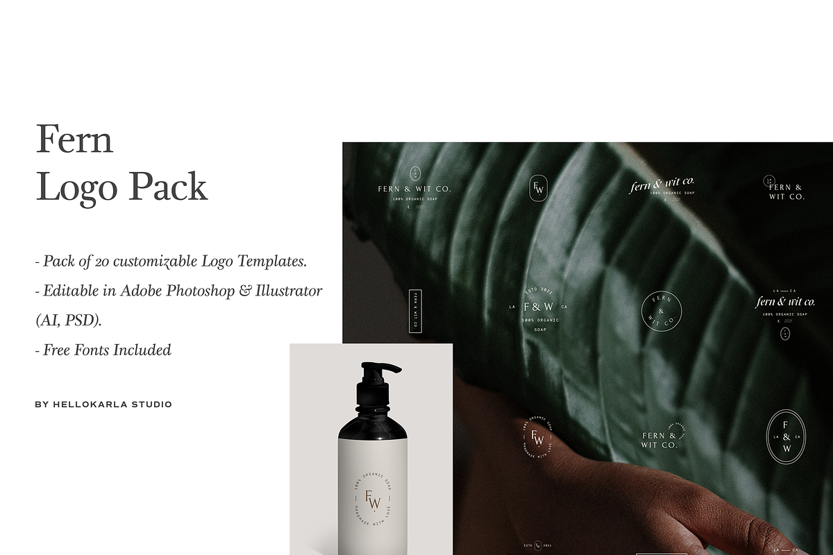 Fern Minimal Logo Pack, a Branding & Logo Template by HelloKarla (Photo 3 of 9)