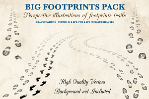 Footprints Trails Illustrations Pack, an Illustration by Pingebat
