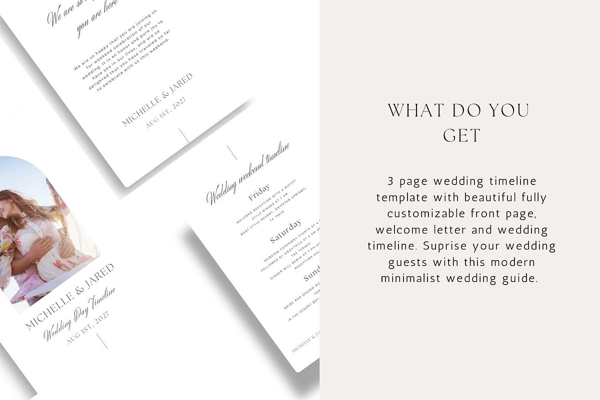 Wedding Timeline CANVA Template, a Stationery Template by Jay Luxe Creative (Photo 3 of 5)