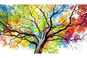 vibrant sycamore tree drawing ai, an Abstract Photo by pikepicture