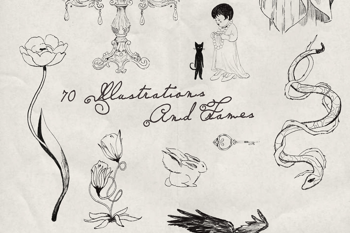 Spooky Party: Halloween Line Art Set, a Decorative Illustration by NES.project (Photo 8 of 11)