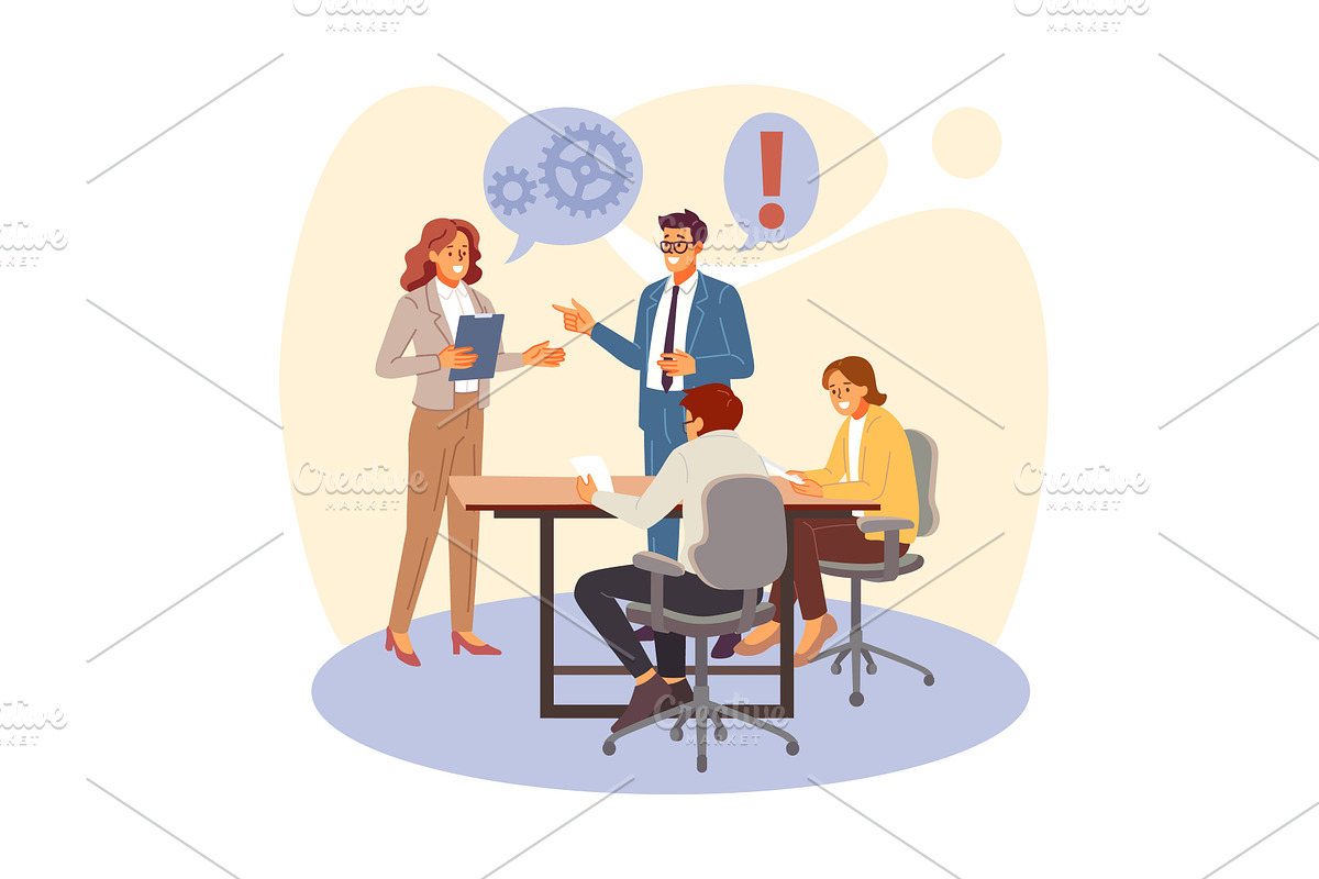 Successful teamwork in office, a Person Illustration by YummyBuum