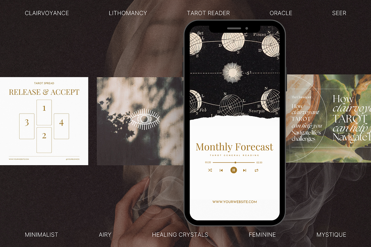 The Tarot Reader Social Media Bundle, a Social Media Template by The Flossy Finch (Photo 3 of 15)