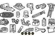 Rescue Equipment Line Art Set, an Illustration by designvectx (Thumbnail 3 of 3)