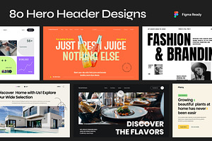 80 Hero Header Designs, a Websites & App Template by Brickclay