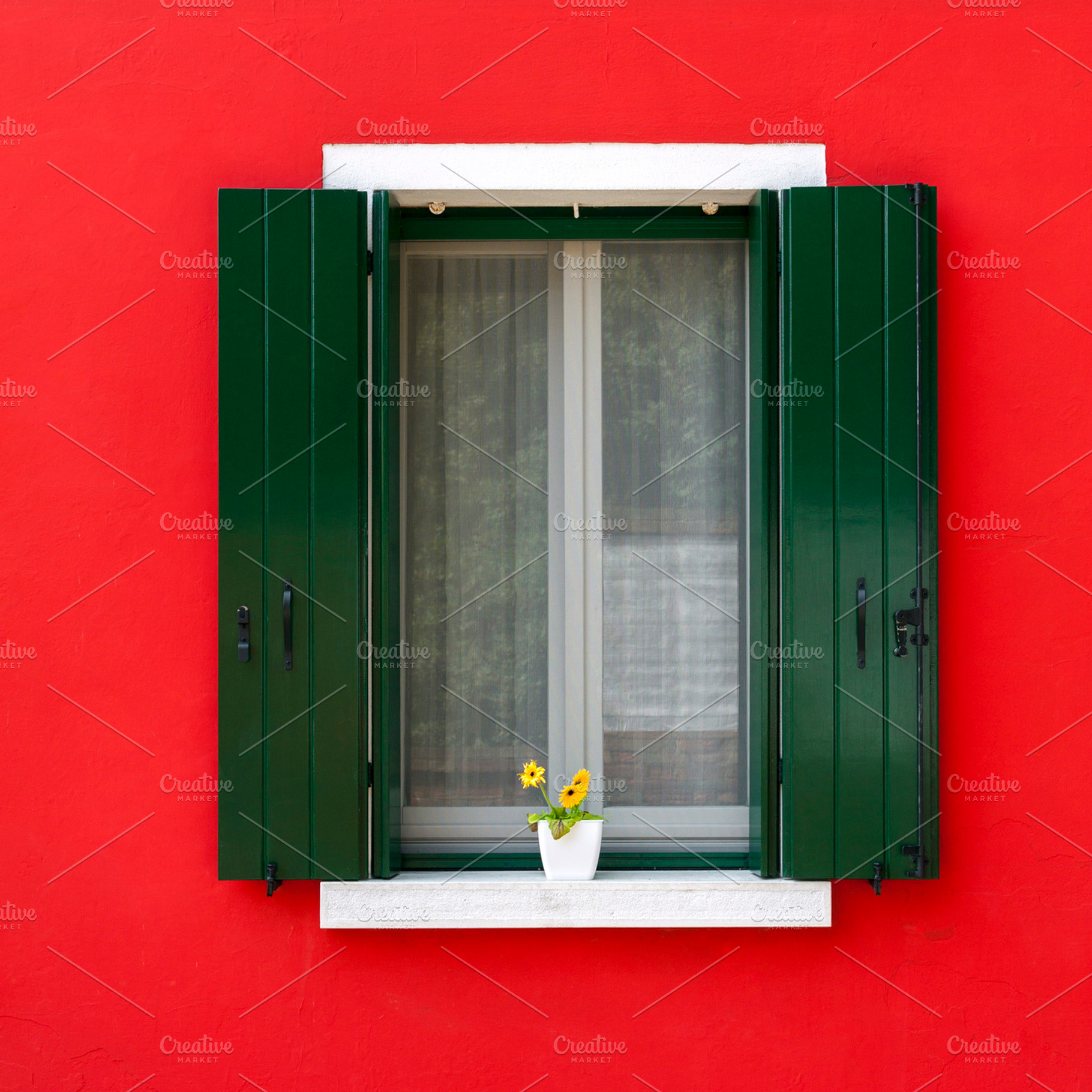 Colorful window with flower, an Architecture Photo by BOOCYS