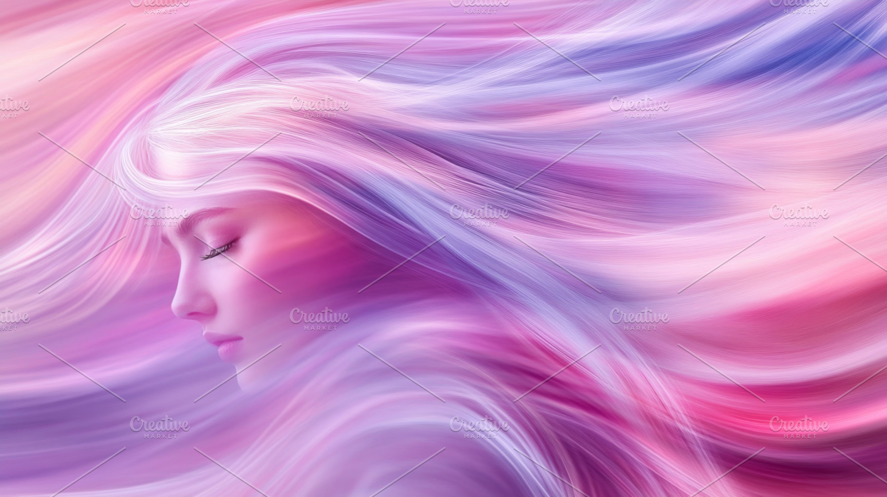 Futuristic Woman with Vibrant Light Streaks, an Abstract Photo by Natalia Klenova's Shop