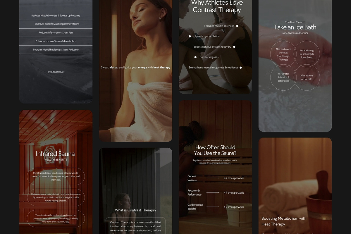 Contrast Therapy Instagram Templates, a Social Media Template by Terraa Studio Design (Photo 2 of 7)