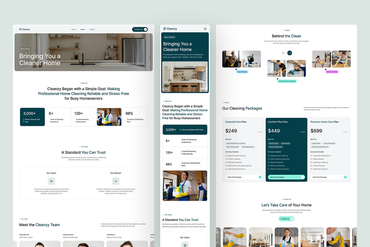 Home Cleaning Service Website UI, an UI Kit Template by peterdraw (Photo 3 of 7)
