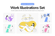 Work Illustrations Bundle, a Finance Illustration by Vectors Market (Thumbnail 1 of 13)