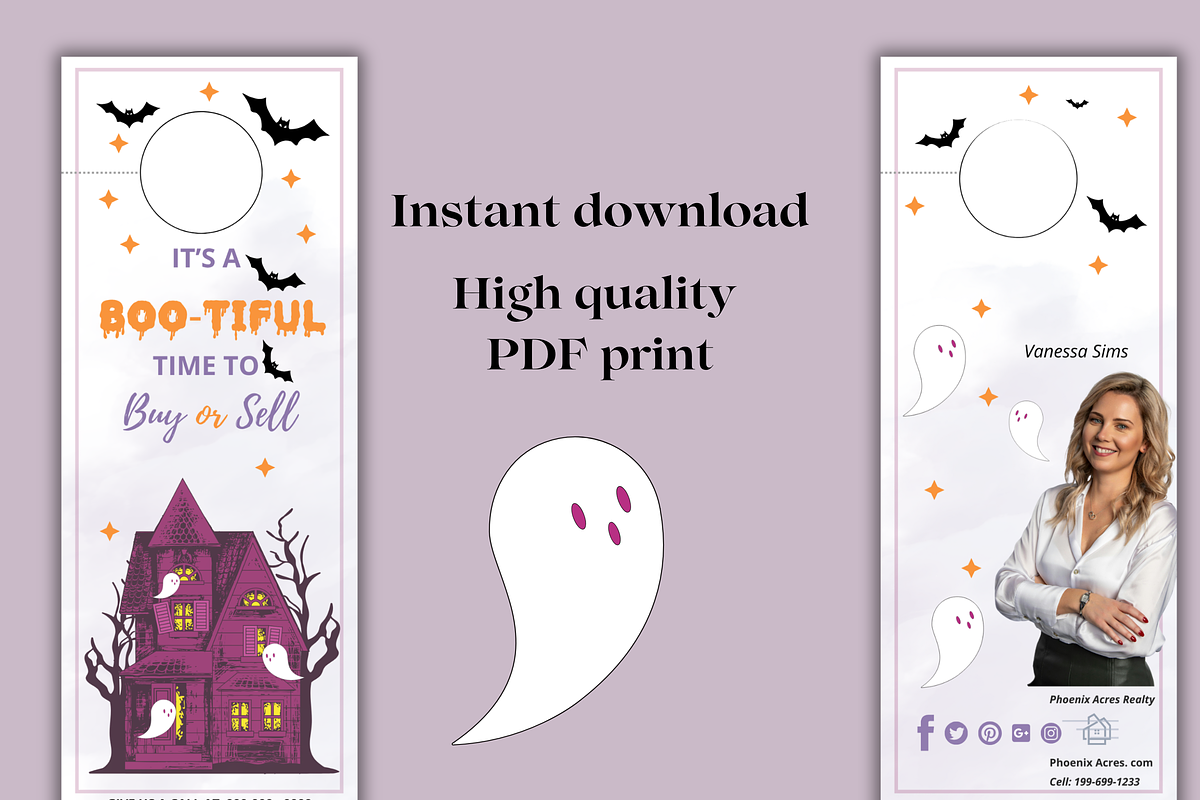 Halloween Door Hanger Real Estate, a Stationery Template by SassyCorners (Photo 2 of 10)