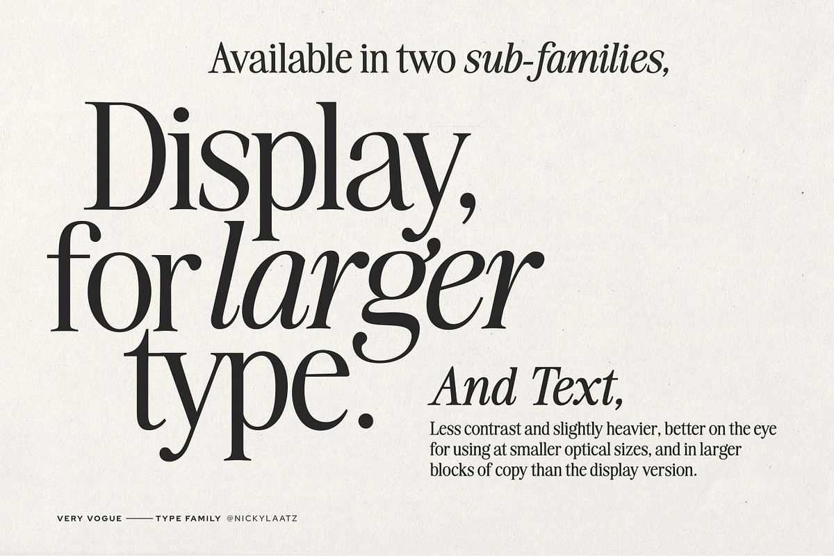 The Very Vogue Serif Family, a Serif Font by Nicky Laatz (Photo 5 of 37)