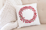 Red Watercolor Christmas Wreath, an Illustration by DailyMiracleDigitals,LLC (Thumbnail 2 of 6)