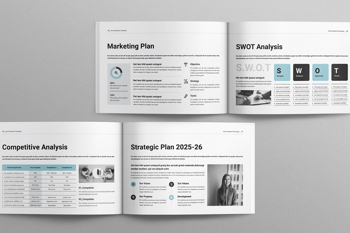 Annual Report Template Landscape, a Brochure Template by Work-Envance (Photo 5 of 9)