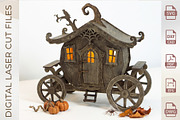 Halloween Pumpkin Carriage Laser Cut, an Object Graphic by WoodoraCut (Thumbnail 4 of 8)