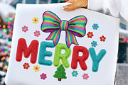 Tufted Embroidery Ribbon Bow Merry, an Illustration by DreamCafeArt (Thumbnail 1 of 4)