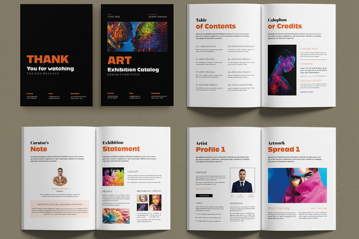 Modern Art Exhibition Catalog Design, a Brochure Template by MightyDesign (Photo 2 of 6)
