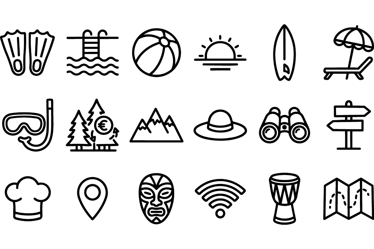 Travel Adventure Icon Set, an Illustration by designvectx (Photo 2 of 3)