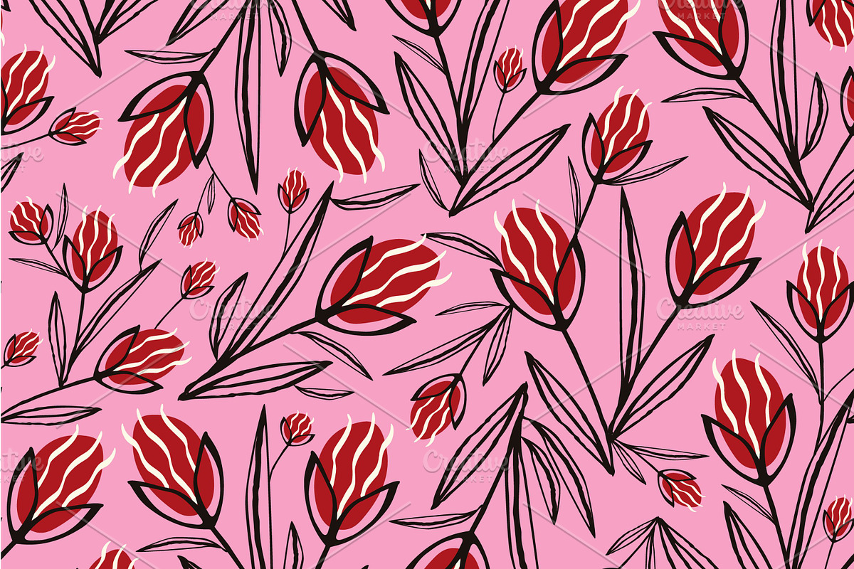 Whimsical Floral Patterns Pack, a Pattern Graphic by Art's and patterns (Photo 2 of 7)