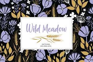 10 Wild meadow vector patterns