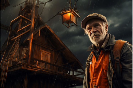 Experienced Crane old man operator, an Industrial Photo by Ylivdesign