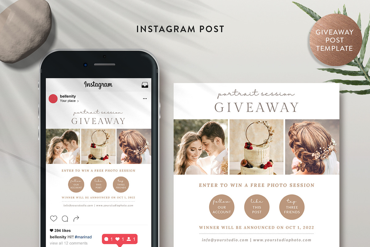 Photography Giveaway Template IS014, a Social Media Template by Bellenity Design (Photo 2 of 3)