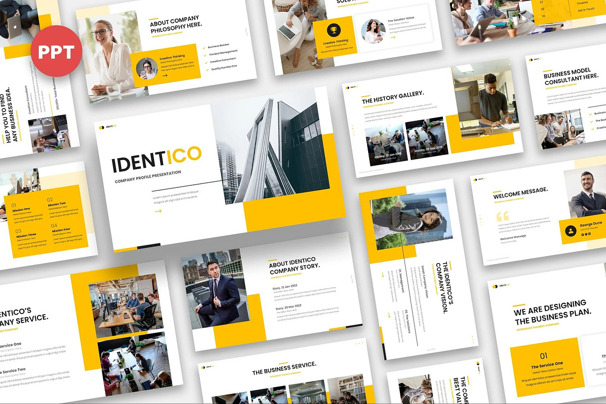 Identico  Company Profile Powerpoint, a Presentation Template by Fit-tee (Photo 1 of 6)