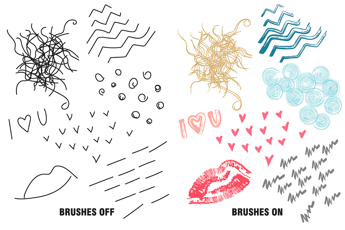 135 Vector Brushes for Illustrator, a Brush Add-On by Struvictory.art (Photo 4 of 7)
