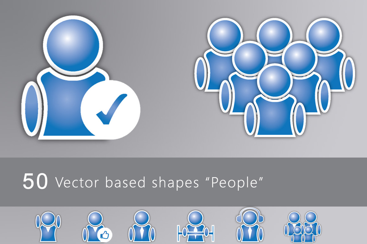 Set of 50 blue user icons, an Outline Icon by DutchDigitalDesign